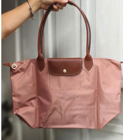 Handtasche Longchamp Le Pliage rosa gebraucht Zustand