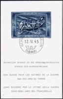 1945, Spendeblock Nr. W21, SCHWEIZ. POSTMUSEUM 12.lV.45.