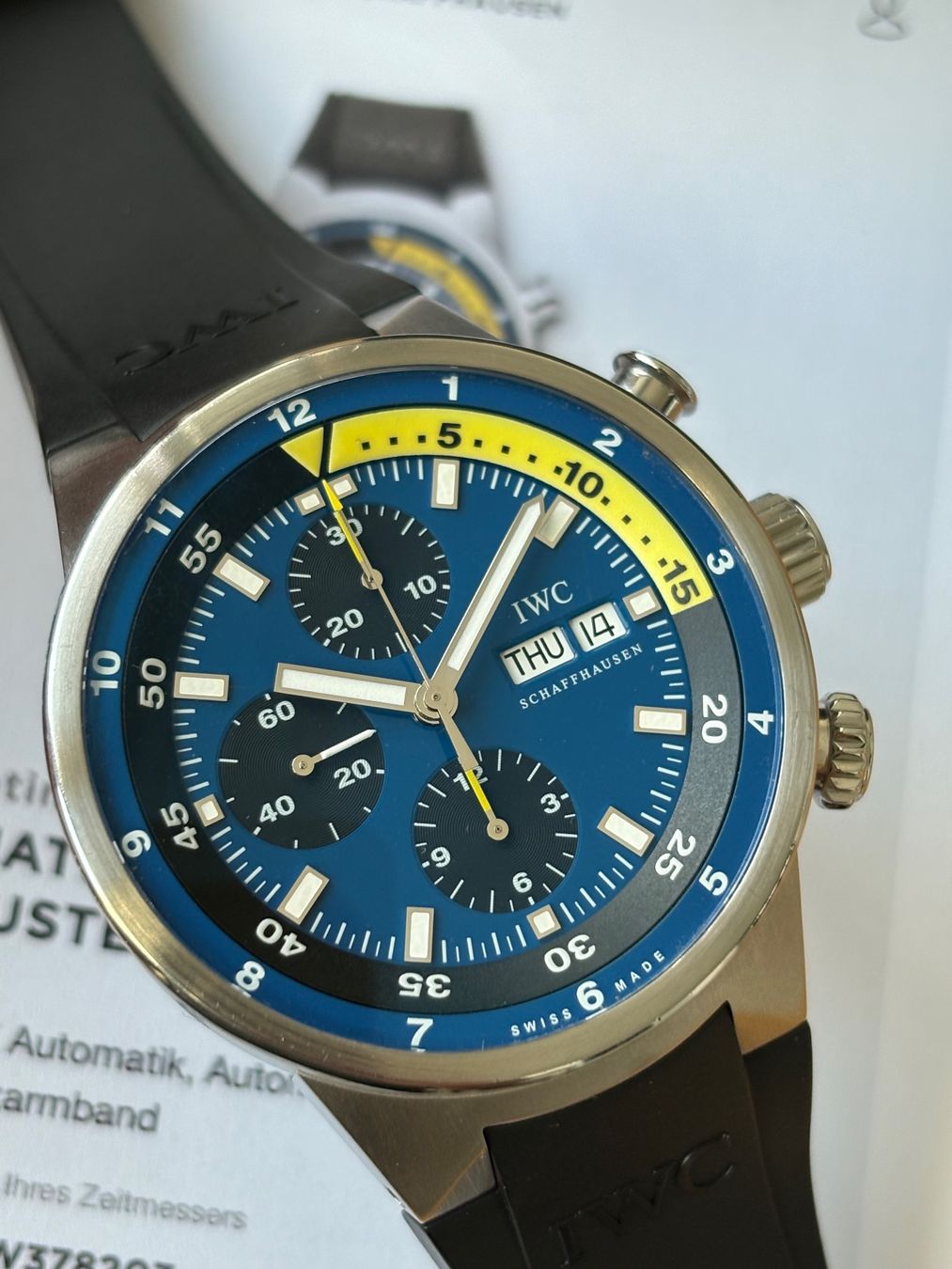IWC Orologi: IWC Aquatimer Chronograph Cousteau Divers Calypso Edition – Usato da Birsfelden venduto da Mynos