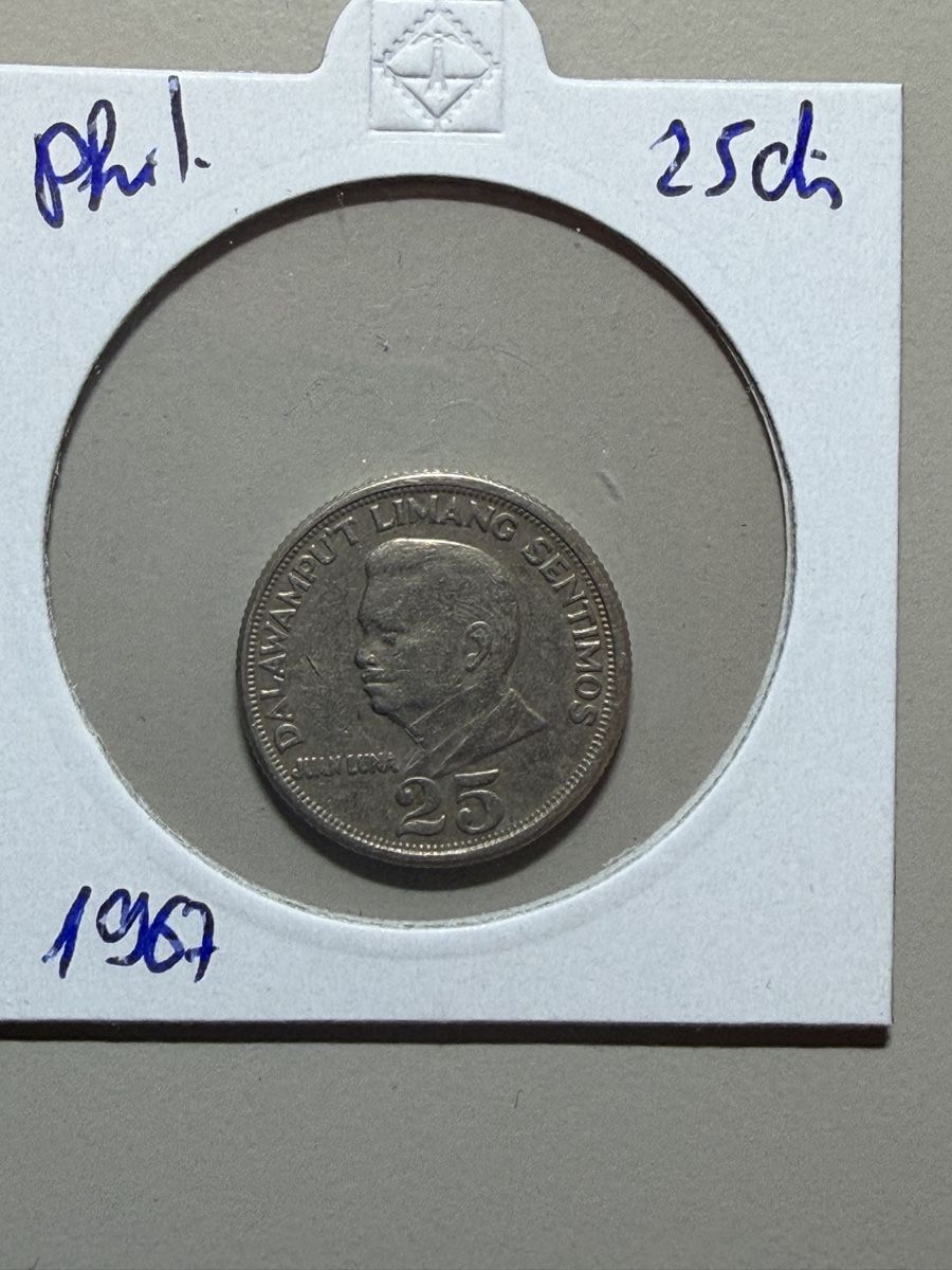 Toutes les monnaies: Philippines - 25 cents - 1967 – D'occasion à Payerne par Mike1682