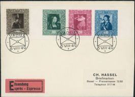 1949 - Gemälde Block - Blockausschnitte - Ersttagsbrief FDC