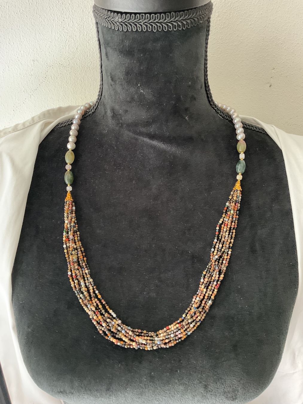 Catenine: Super Collier mit Achat und Süsswasserperlen – Nuovo (secondo la descrizione) da Luzern venduto da S.Kern01 4