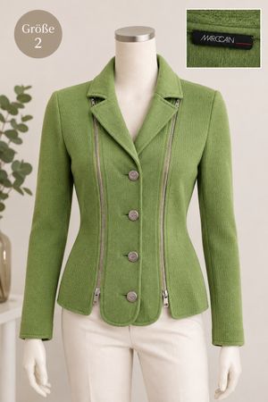 Marc Cain Blazer grün mit Reissverschlüssen Grösse 2