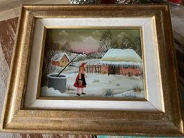 Peinture rare sur verre de D. Smicibrada