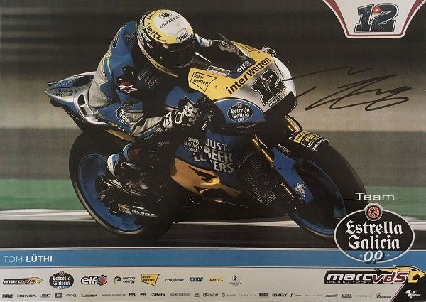 Autografi: Poster mit Autogramm Tom Lüthi 2018 – Nuovo (secondo la descrizione) da Solothurn venduto da F1shop1