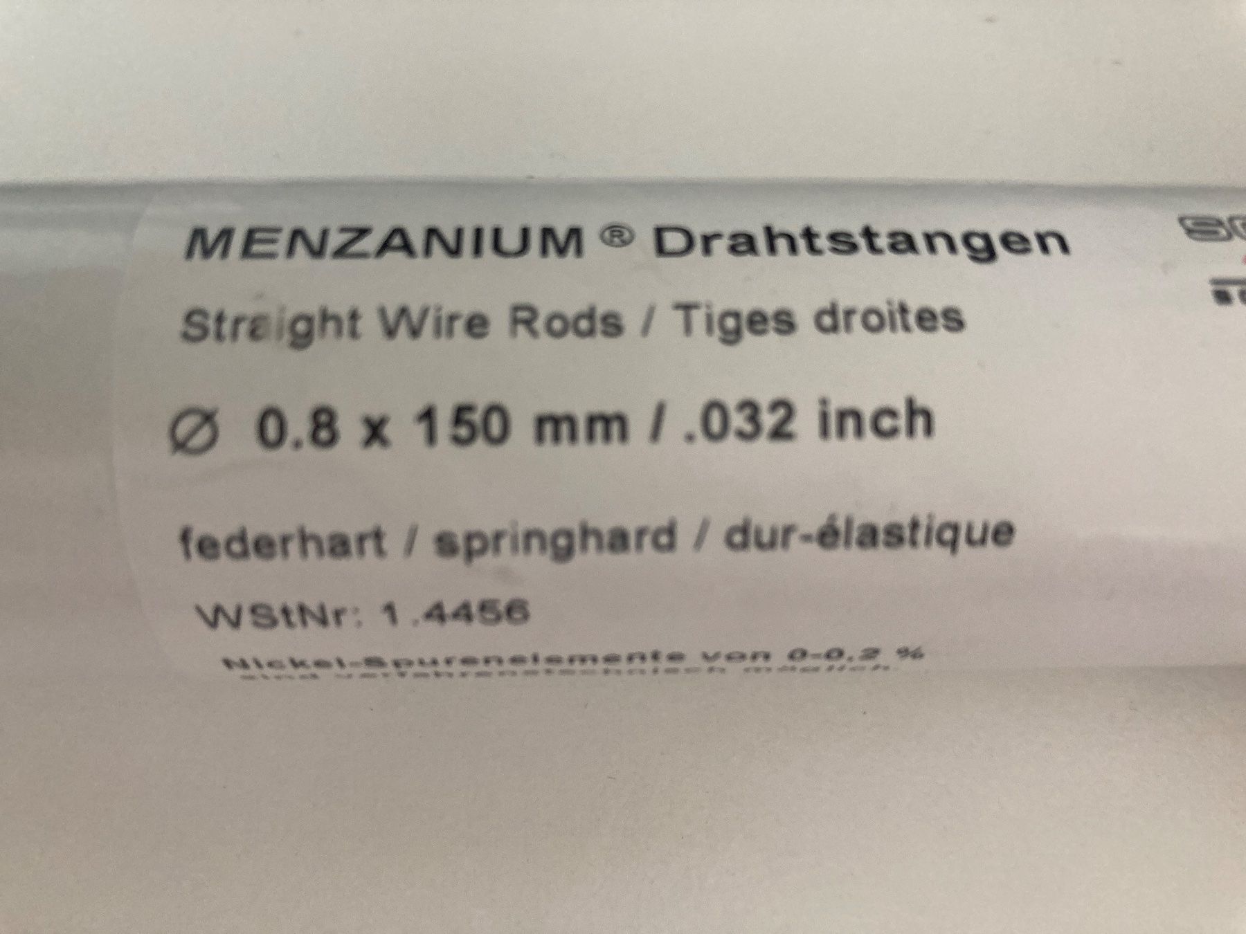 Eisenwaren: Scheu Dental: MENZANIUM Draht – Neu und originalverpackt aus Kaltbrunn von Silberkiste 4