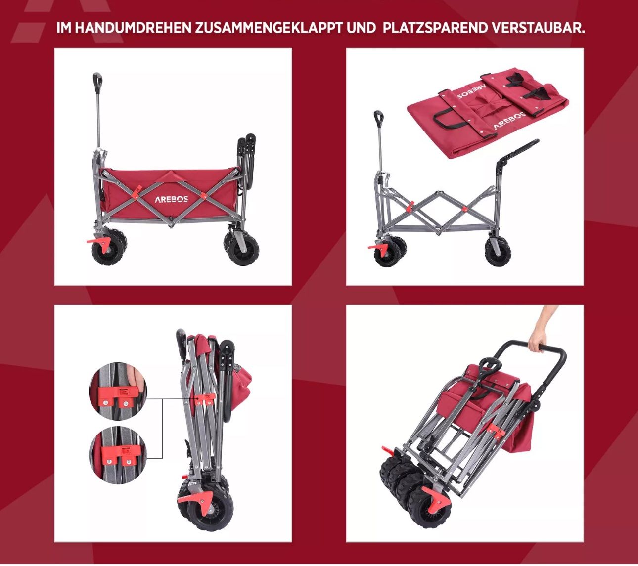 Carriole: Stabile Bollerwagen ohne Dach – Nuovo e nell'imballaggio originale da Amriswil venduto da JaJa-Express 5