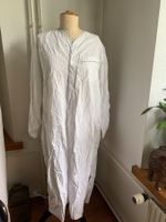 Antikes Damen  Nachthemd weiss Gr. 39 mit blauer Borden