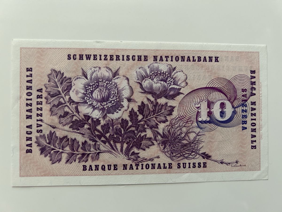 Banknoten: Banknote Schweiz 1974, 10 Franken – Gebraucht aus Luzern von dakes 1