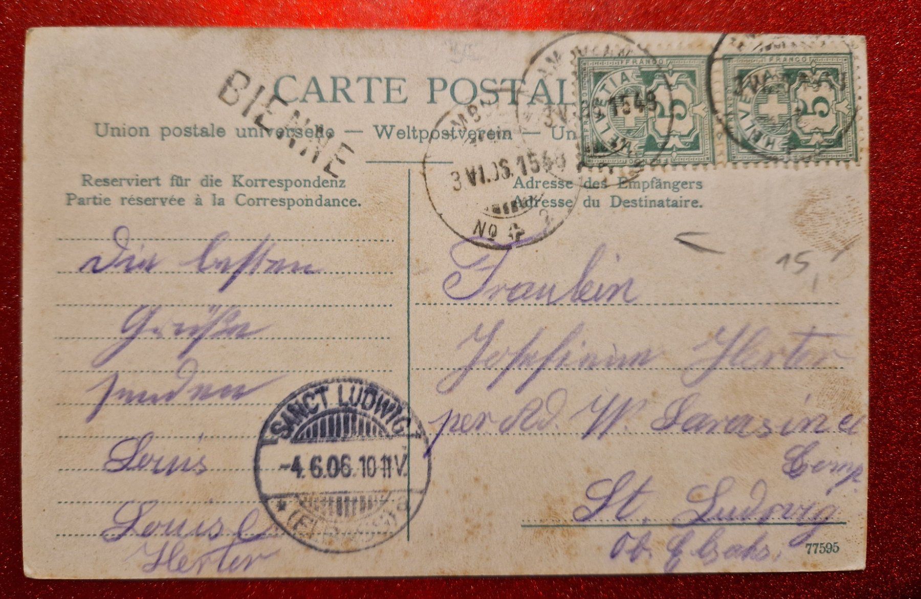 Cartoline postali: Bienne-Biel Taubenlochschlucht 1906 – Usato da Melchnau venduto da Arthurius 1