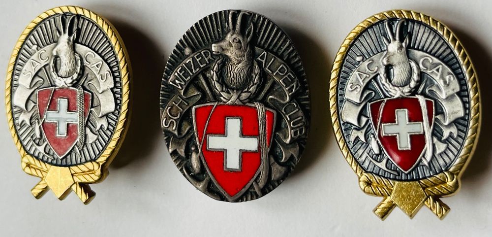 SAC/CAS Abzeichen Stück,Schweizer Alpen-Club,mit CH-Kreuz