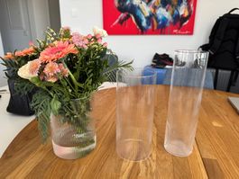 3er Set Glas Vasen