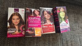 4 x Haarfarben: I am, L'Oréal, Schwarzkopf, Perfect Mousse 
