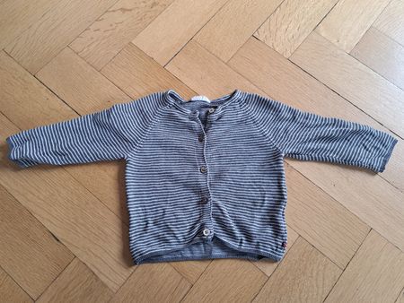 Kinder Strickjacke People grau gestreift Gr.74/80