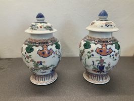 Antique paire de vase chinois porcelaine hauteur 39 cm