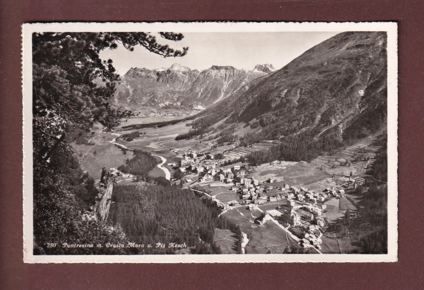Cartoline postali: PONTRESINA - Crasta Mora - 1949 – Usato da Pully venduto da nicecards