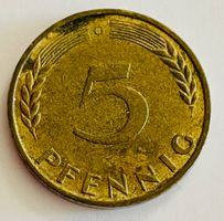 5 Pfennig Münze, Deutschland, Jahrgang 1950, Top!! VF-25
