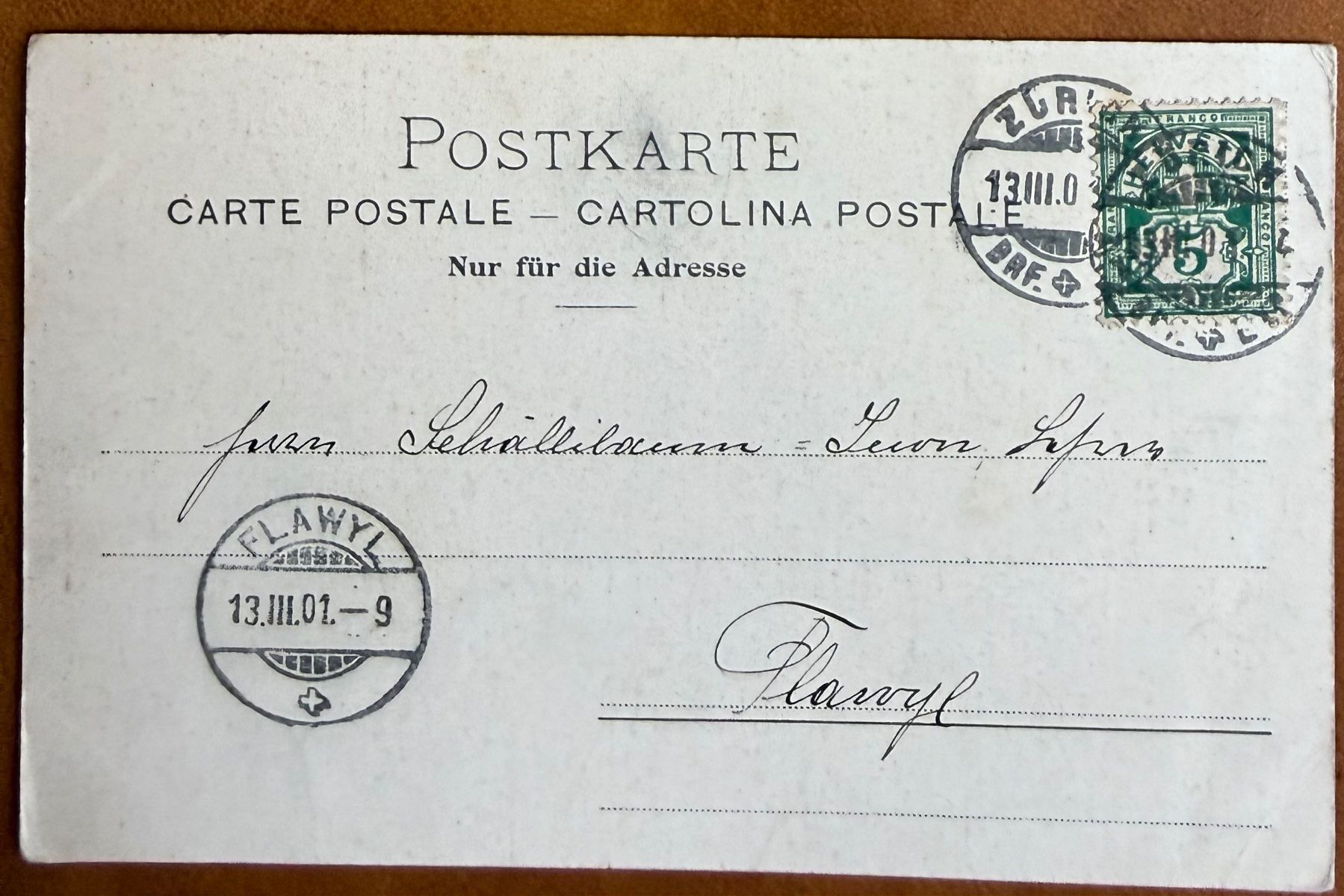 Cartoline postali: Zürich - Dolder - Hôtel - Litho 1901 – Usato da Lutry venduto da Ediego 1