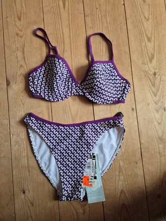 Bikini lila gemustert D-Cup Grösse S/36 neu