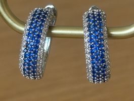Luxus Elegante Ohrstecker Ohrschmuck  Farbe:Silber Zirkonia