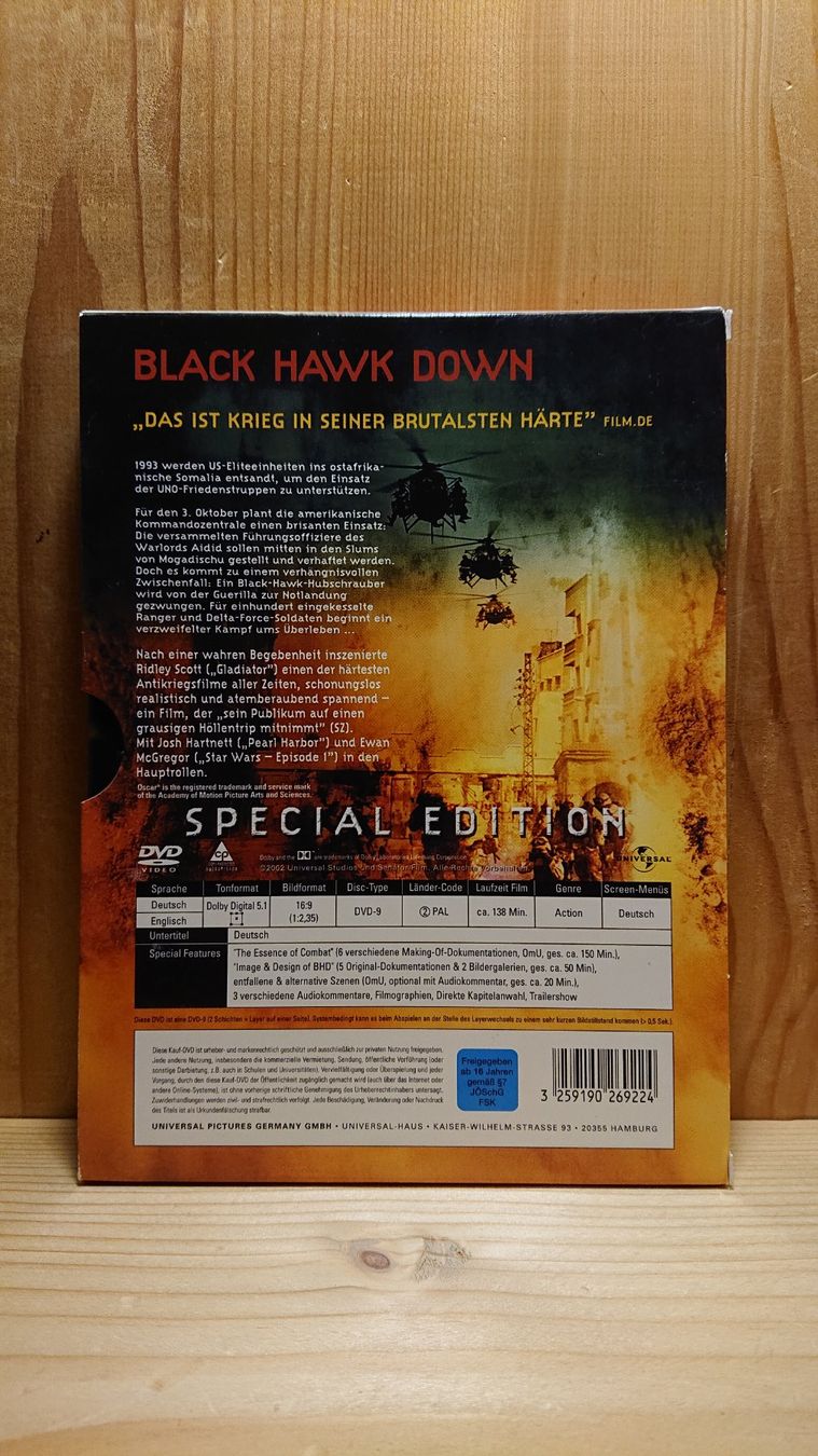 Tutti i DVDs: BLACK HAWK DOWN DVD Special Edition mit Josh Hartnett – Usato da Wilderswil venduto da Exebub 1