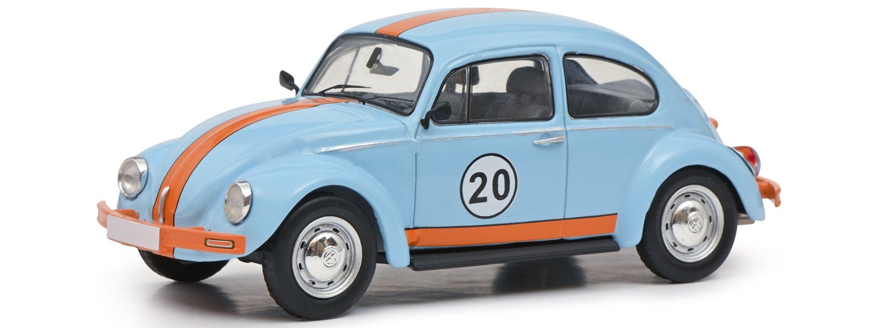 Volkswagen Modellini d'auto: VW Käfer 1200 #20 Gulf Design hellblau / orange / Decor – Nuovo e nell'imballaggio originale da Gerlafingen venduto da espero88 1