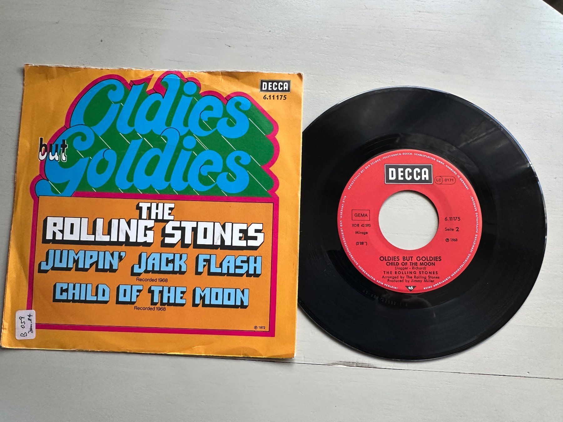 Dischi in vinile: ROLLING STONES tolle Jumpin Jack Flash Single Oldies – Usato da Basel venduto da Partridge 1