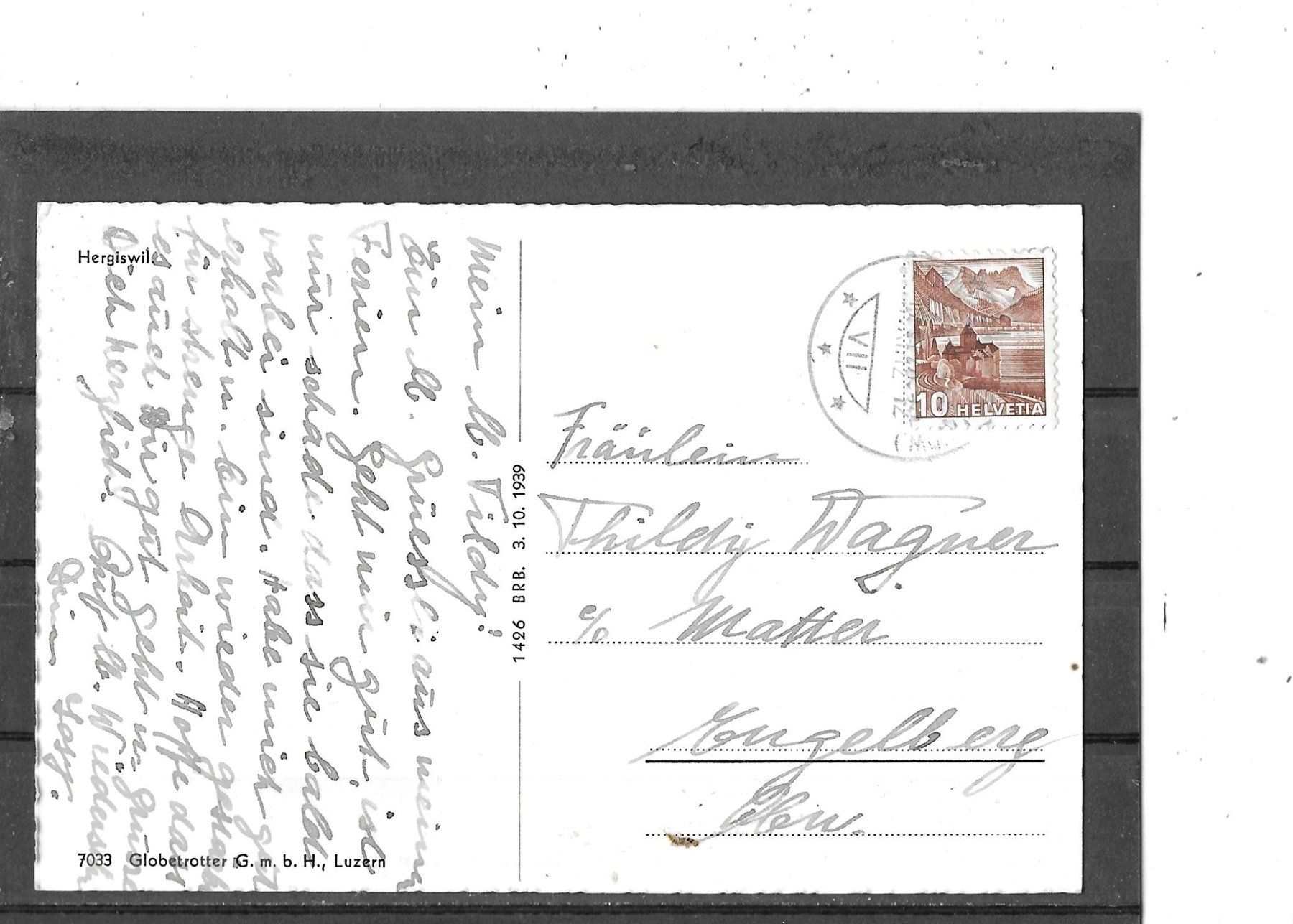 Cartoline postali: NW Hergiswil 1942 – Usato da Schocherswil venduto da Wilare 1
