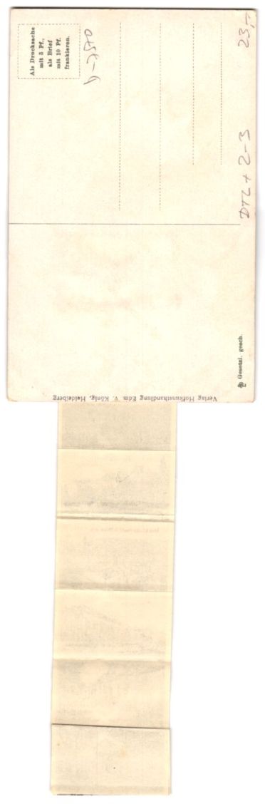 Cartoline postali: Leporello-AK Baden-Baden, Postbote mit T – Usato da Berlin venduto da bartko-reher 1