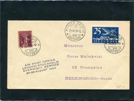 1928 Flugbrief Zürich-Helsingborg
