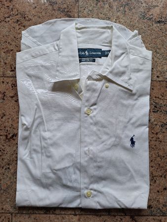 Ralph Lauren Hemd, weisses Kurzarmhemd, Gr. S
