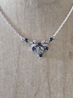 Saphir & Diamant Collier 750 Weissgold (