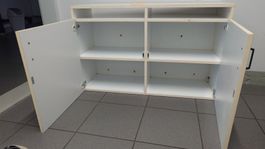 Holzschrank | Kellerschrank | weiss | massiv | 3 Tablare