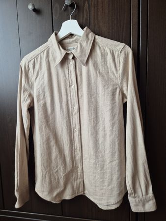 Marc O'Polo Flanell Bluse Gr. 36 – Beige – 100% Baumwolle