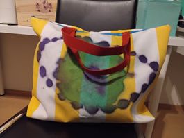 Sommer Strandtasche gestreift gelb, neuwertig!