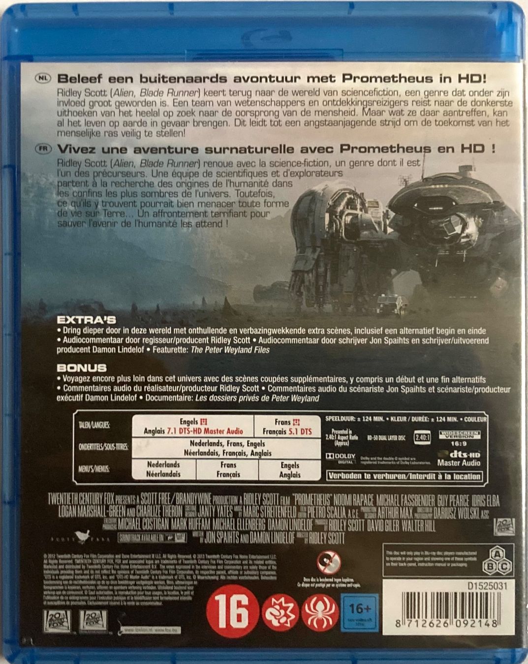 Tutti i DVDs: RIDLEY SCOTT - PROMETHEUS – Usato da Poliez-Pittet venduto da Newtown-Records 1