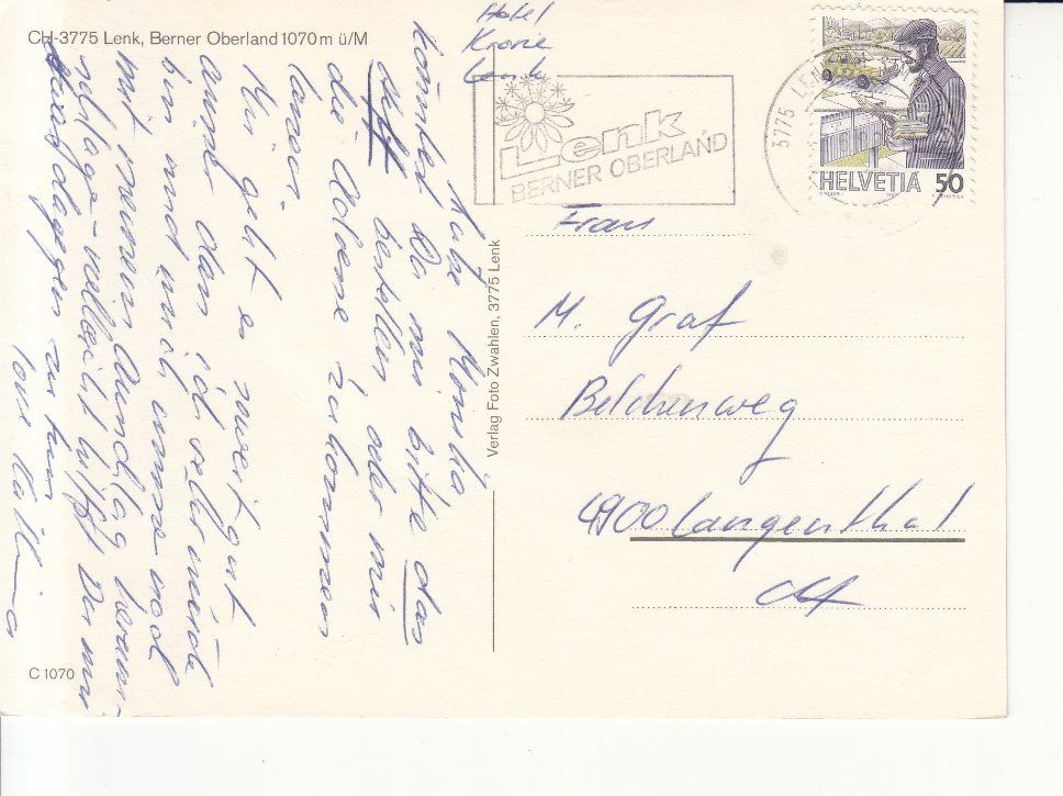 Cartes postales: Lenk 1988 – D'occasion à Bürglen TG par StampGraf 1
