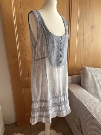 Nile Sommerkleid Leinen grau ärmellos Grösse L gebraucht