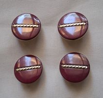 4 Stück Knöpfe, helleres Weinrot 23 mm.