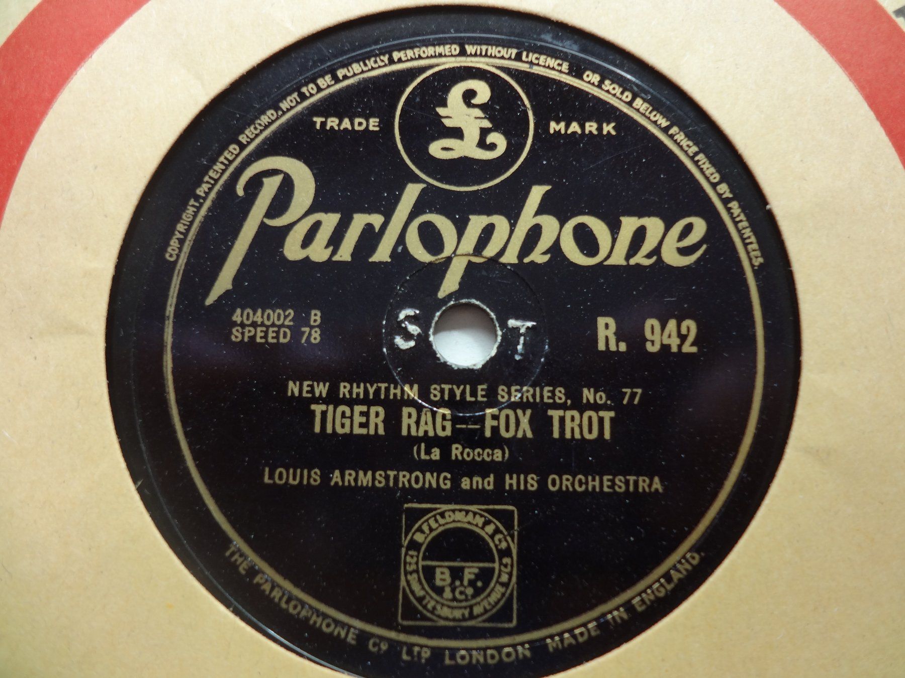 Dischi in vinile: Louis Armstrong, der bekannte Tiger Rag auf Schellackplatte – Usato da Hemishofen venduto da Phonomandy 1