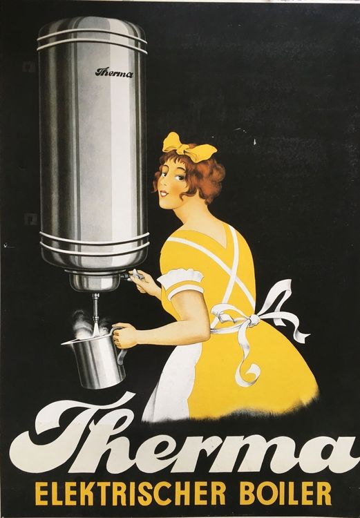 Vintage Plakat Therma Schwanden, Elektrischer Boiler, Karton | Kaufen ...