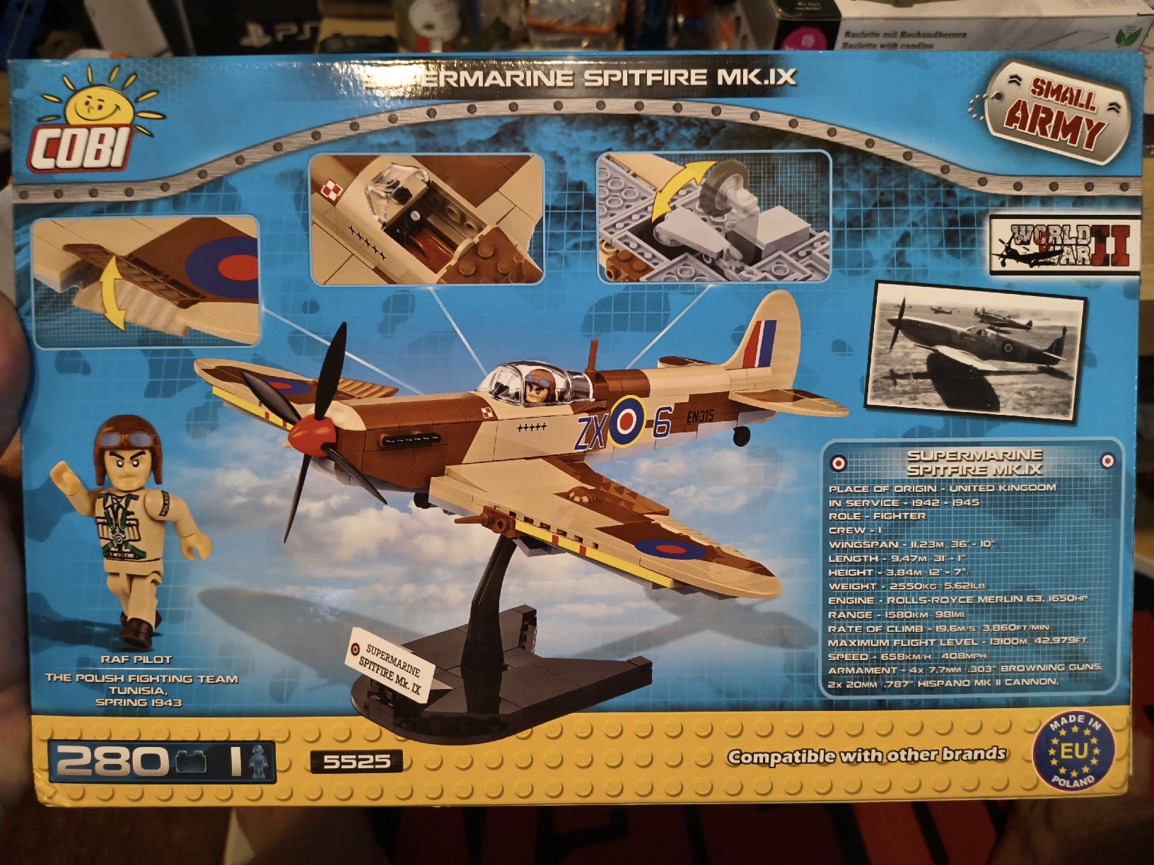 Cobi Kit di costruzioni: COBI Supermarine Spitfire Mk.IX Bausatz 280 Teile 5525 – Nuovo e nell'imballaggio originale da Wila venduto da DominikHCD 1