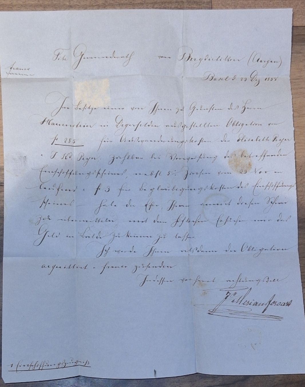 Tutti i francobolli: Strubelbrief 24D Basel - Aargau  – Usato da Balgach venduto da SIMEON27 3