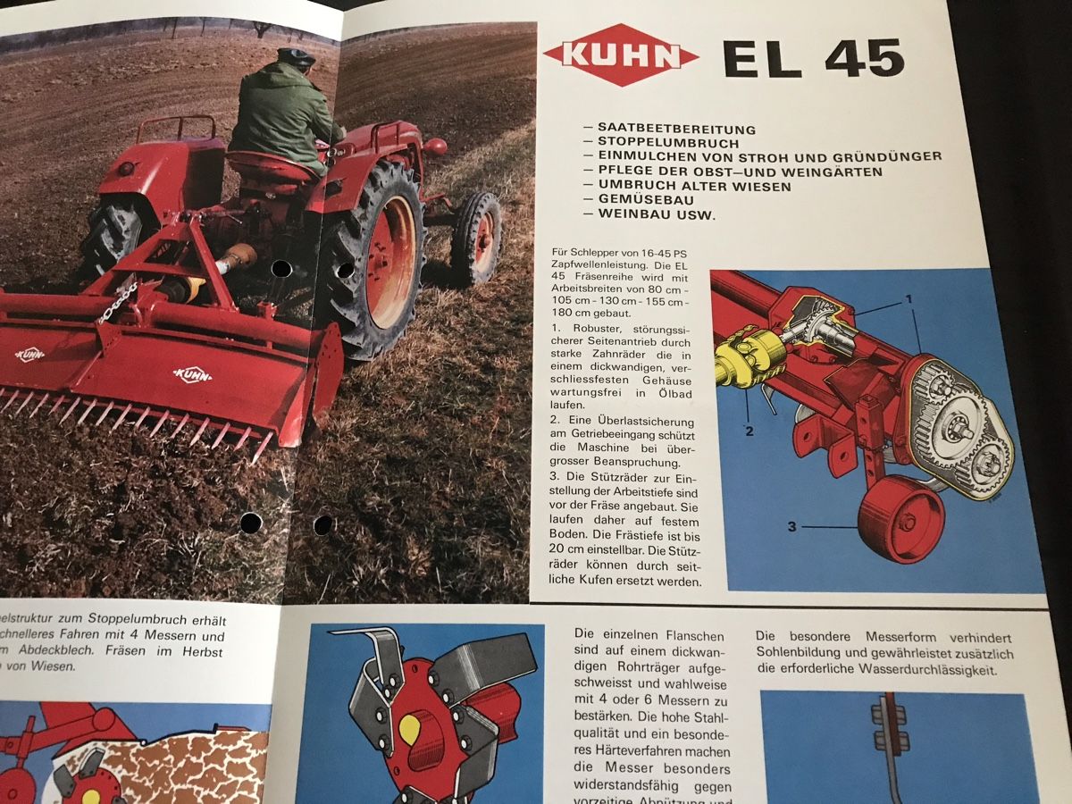 Dokumente: Kuhn EL 45 Rotorfräse,Prospekt  – Gebraucht aus Balterswil von Jeko1967 1