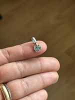 Silber Charm Kleeblatt 🍀 mit grünen Steinen