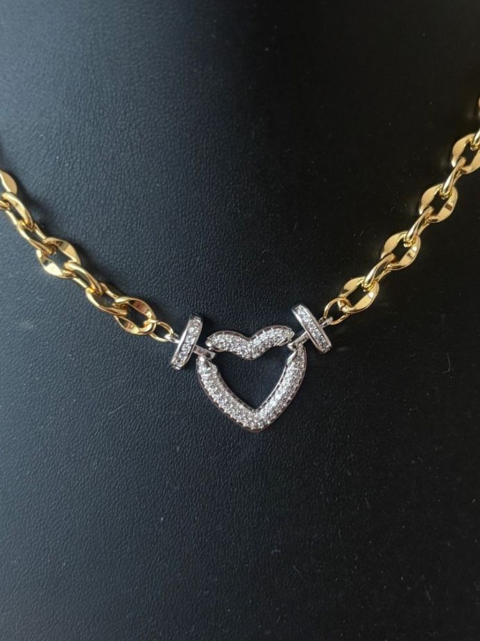 Catenine: Luxus Elegante Edelsthal Kette Farbe : Gold/ Silber – Nuovo (secondo la descrizione) da Biel-Bienne venduto da Roserosse13 6