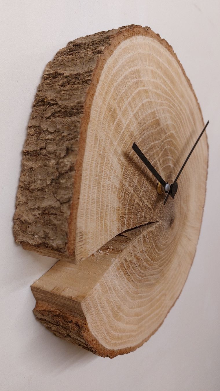 Orologi: Wanduhr aus einer schönen Eichen-Holzscheibe – Nuovo e nell'imballaggio originale da Egnach venduto da Oldwoodstyle 3