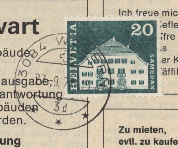 Tutti i francobolli: Briefmarke auf Zeitung – Usato da Opfikon venduto da Pritt04 1
