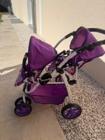 Puppenwagen Zwillingswagen Lila - Top-Zustand