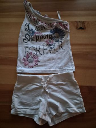 Sommer Set Gr. 116, Mädchen Top und Shorts